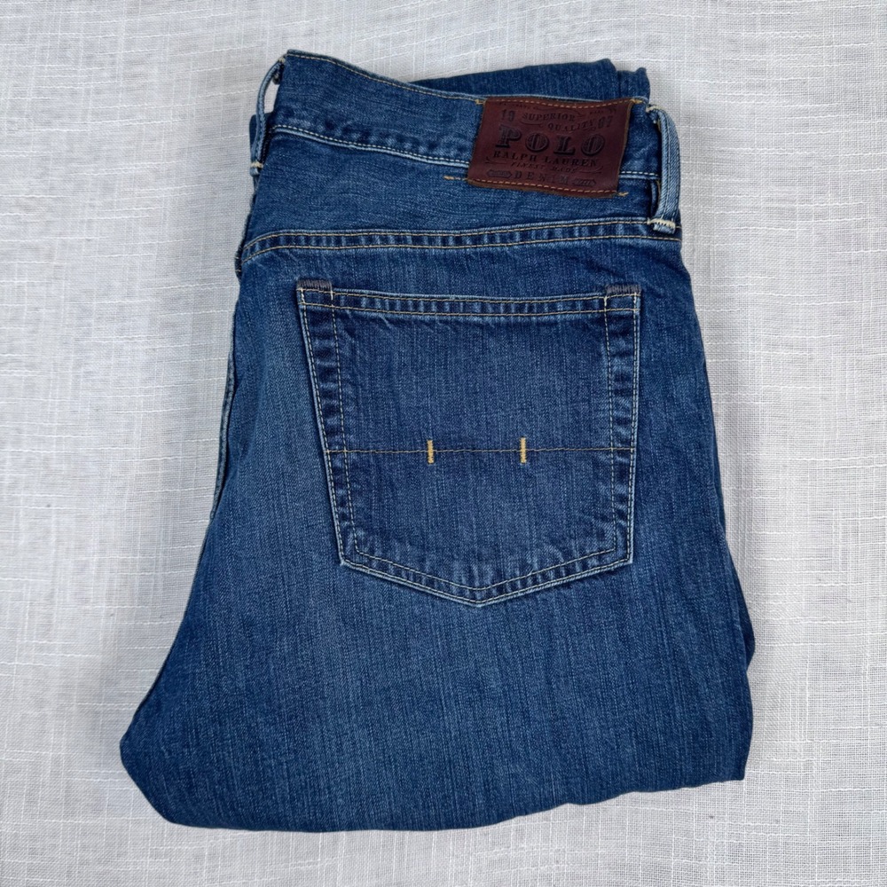 Polo Ralph Lauren Classic 867 Blue Denim Jeans 34x32 Medium Wash Preppy Heritage